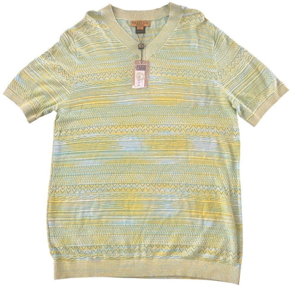 Prestige Original Men's Green and Yellow Shirt Size Xl